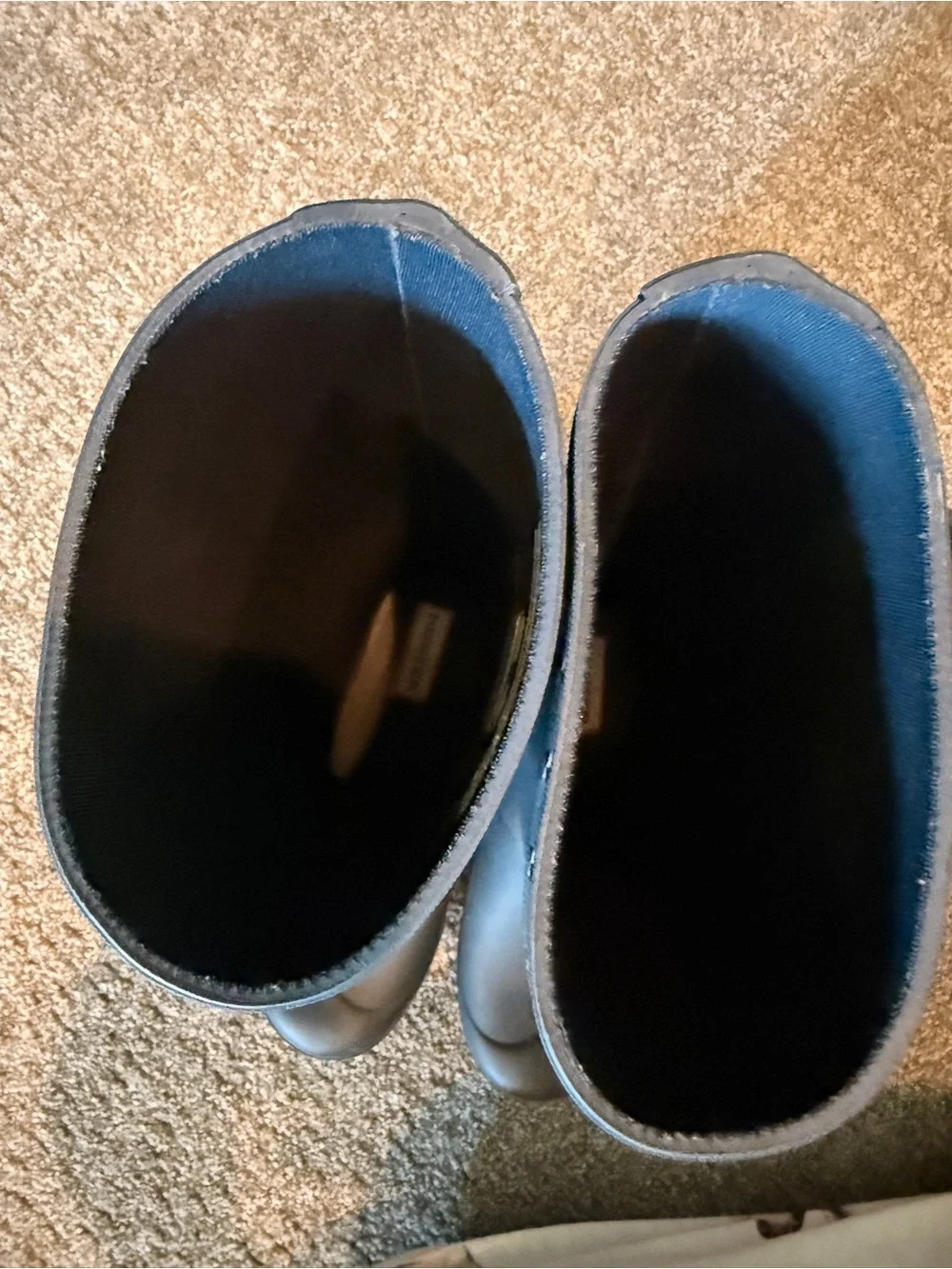 Hunter Navy Blue Kids Rain Boots with Red Logo Trim